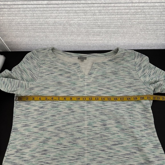 Talbots Cream Green Space Dye Metallic Side Button Pullover Sweatshirt Size XL - Picture 10 of 11